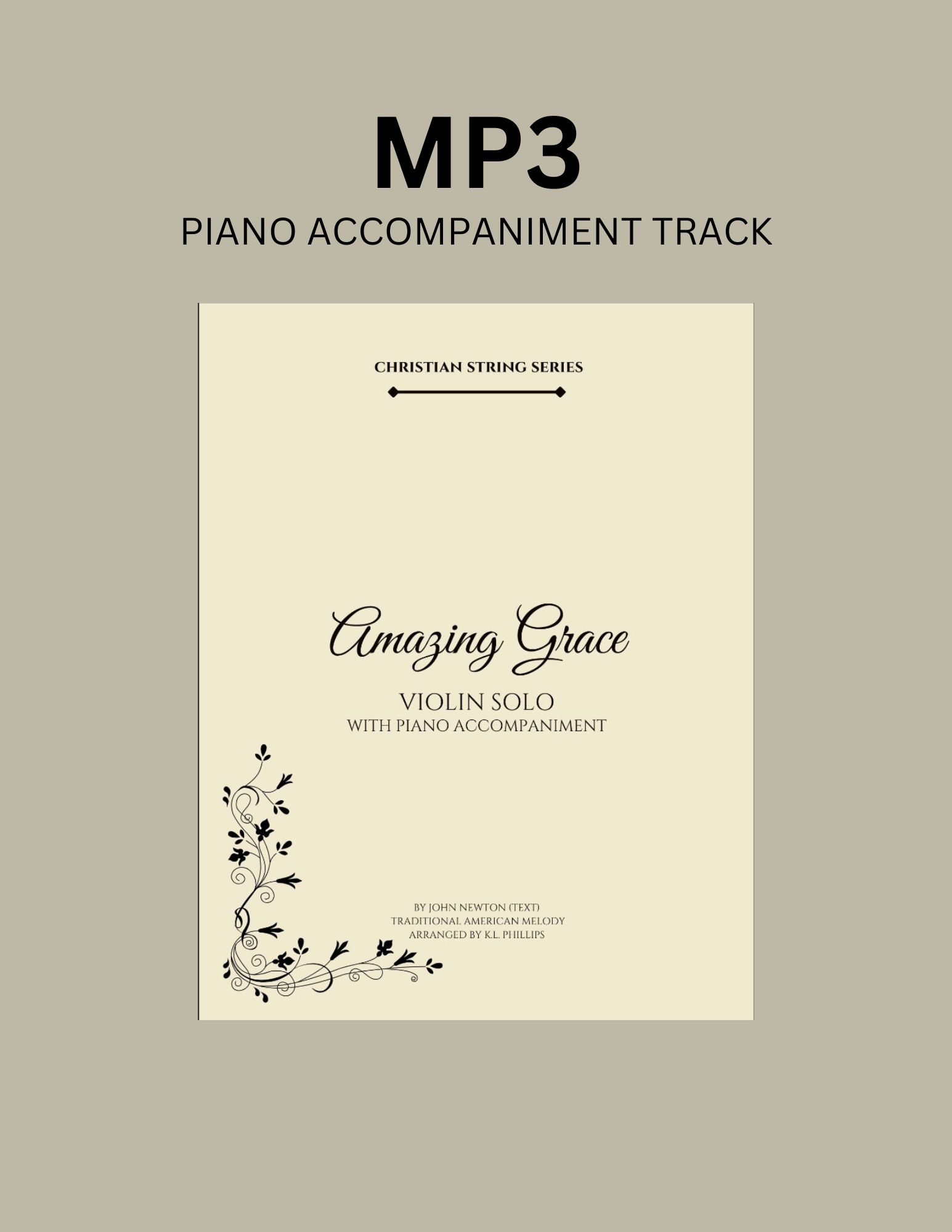 Amazing Grace - Violin Solo Piano Accompaniment Track