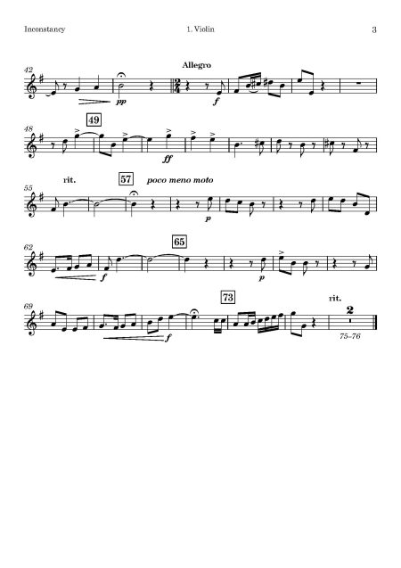George CHADWICK | Inconstancy | for Violin Quartet - Image 3