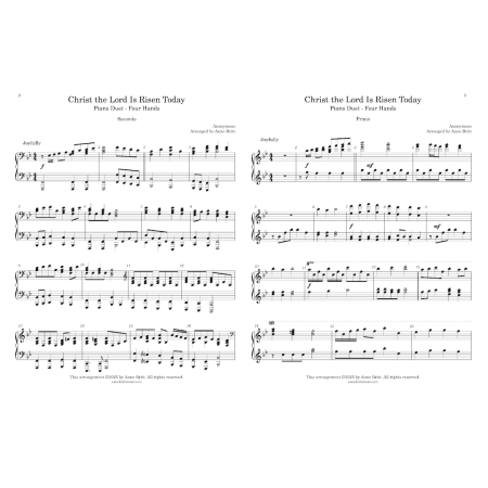 Christ the Lord Is Risen Today - Intermediate Piano Duet - Image 2