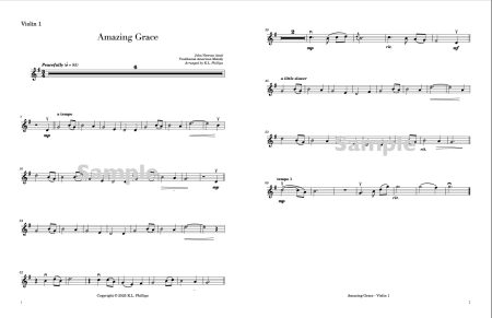 Amazing Grace - Violin-Violin-Cello Trio with Piano Accompaniment - Image 6