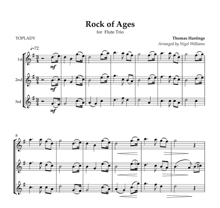Rock of Ages, for Flute Trio