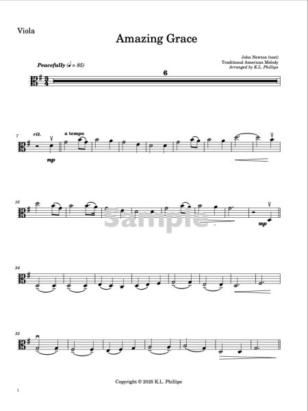 Amazing Grace - String Quartet with Piano Accompaniment - Image 5