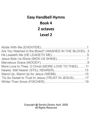 Easy Handbell Hymns -Book 4 (2 octave handbells)
