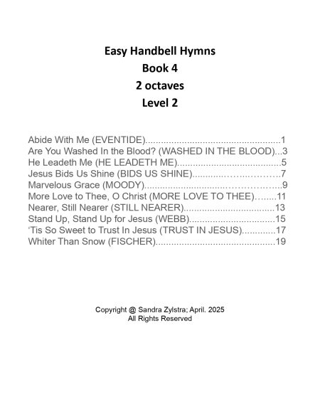 Easy Handbell Hymns -Book 4 (2 octave handbells) - Image 2