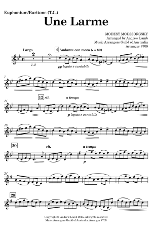 Modest MUSSORGSKY | Une Larme | Brass Solo with Piano Accompaniment