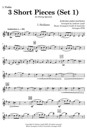 Edward John HOPKINS | 3 Short Pieces (Set I) | String Quintet