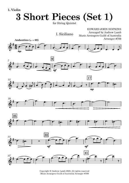 Edward John HOPKINS | 3 Short Pieces (Set I) | String Quintet - Image 2