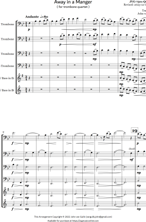 Away in a Manger – Trombone Quartet