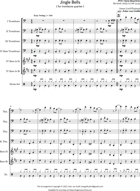 Jingle Bells - Trombone Quartet - Image 2