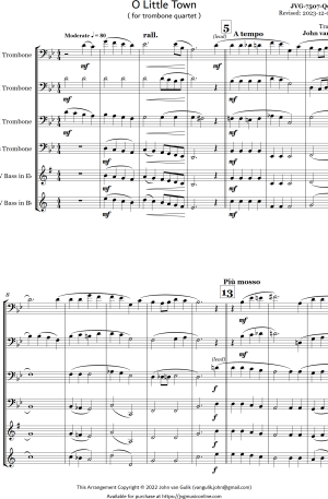 O Little Town – Trombone Quartet