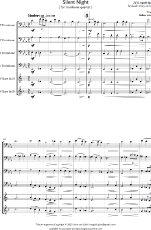 Silent Night – Trombone Quartet