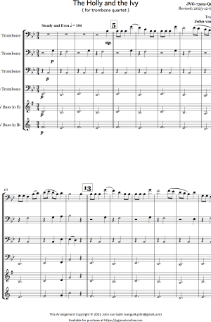 The Holly and the Ivy – Trombone Quartet
