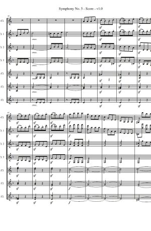 Beethoven Symphony No. 5 Mvt. 1, Allegro con brio for Clarinet Choir