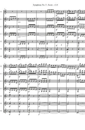 Beethoven Symphony No. 5 Mvt. 1, Allegro con brio for Clarinet Choir