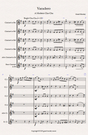 “Varadero” A Modern Cha-Cha for Clarinet Choir