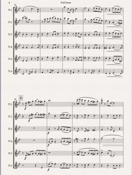 "Varadero" A Modern Cha-Cha for Flute Ensemble- 6 C Flutes - Image 3