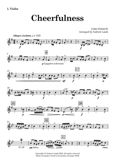 Ciro PINSUTI | Cheerfulness | for String Quartet - Image 2
