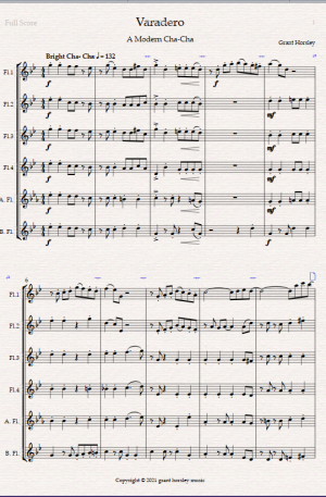 “Varadero” A Modern Cha-Cha for Flute Choir