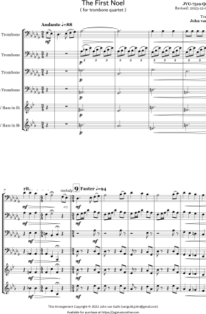 The First Noel – Trombone Quartet