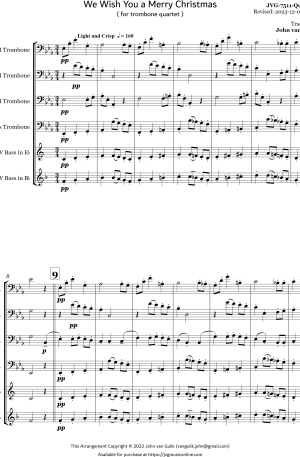 We Wish You a Merry Christmas – Trombone Quartet