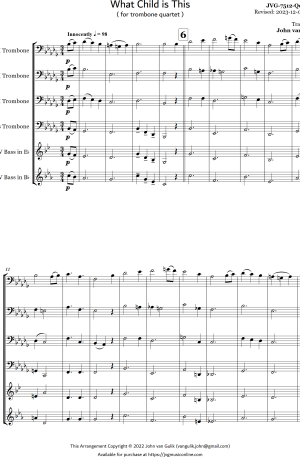 What Child is This – Trombone Quartet