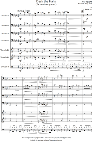 Deck the Halls – Trombone Quartet