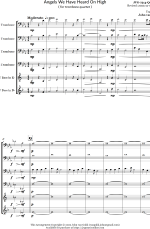 Angels We Have Heard On High – Trombone Quartet