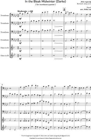 In the Bleak Midwinter (Darke) – Trombone Quartet