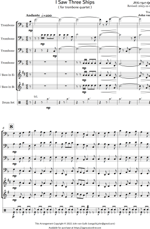 I Saw Three Ships – Trombone Quartet