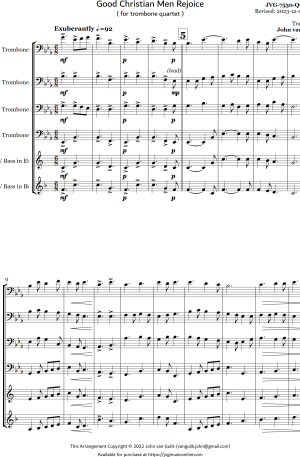 Good Christian Men Rejoice – Trombone Quartet