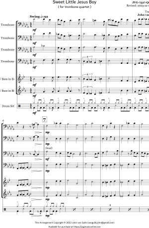 Sweet Little Jesus Boy – Trombone Quartet
