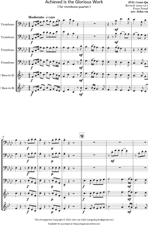 Achieved is the Glorious Work – Trombone Quartet