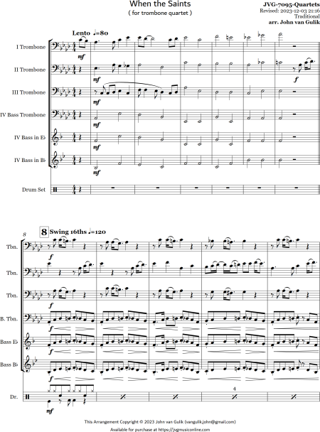 When the Saints - Trombone Quartet - Image 2
