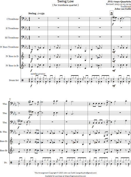 Swing Low - Trombone Quartet - Image 2