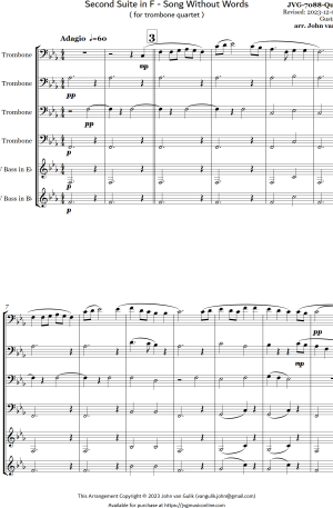 Second Suite in F – Song Without Words – Trombone Quartet