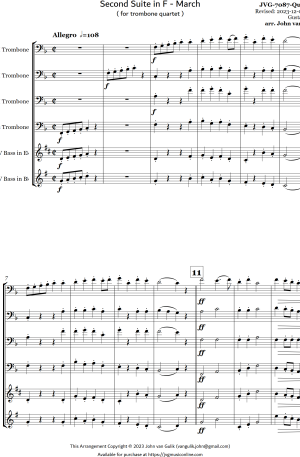 Second Suite in F – March – Trombone Quartet