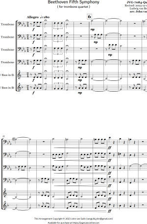 On Sale Beethoven Fifth Symphony – Trombone Quartet
