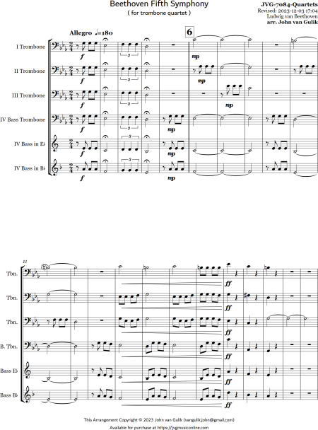 Beethoven Fifth Symphony - Trombone Quartet - Image 2