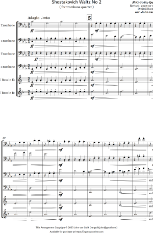 Shostakovich Waltz No 2 – Trombone Quartet