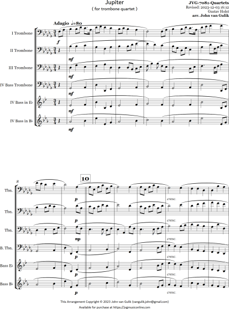Jupiter - Trombone Quartet - Image 2