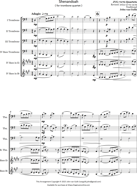 Shenandoah - Trombone Quartet - Image 2
