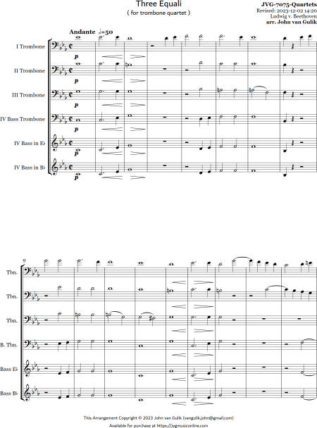 Three Equali - Trombone Quartet - Image 2