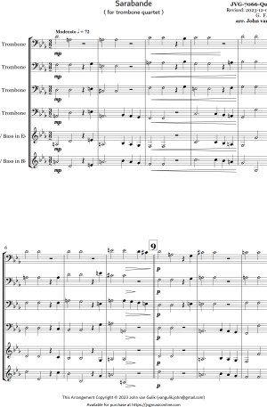 Sarabande – Trombone Quartet