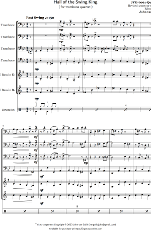 Hall of the Swing King – Trombone Quartet