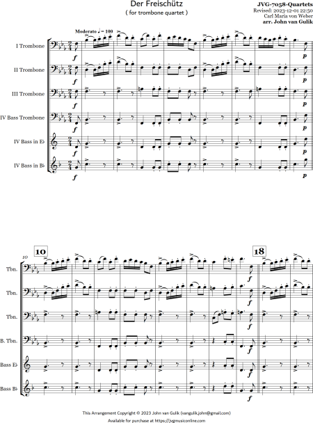 Der Freischutz - Trombone Quartet - Image 2