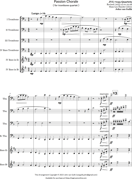 Passion Chorale - Trombone Quartet - Image 2