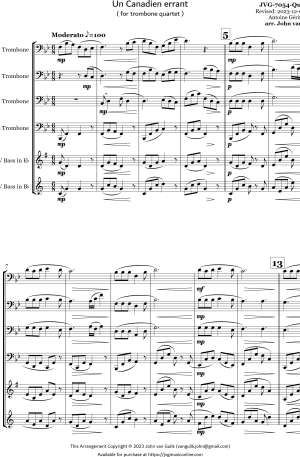 Un Canadien errant – Trombone Quartet