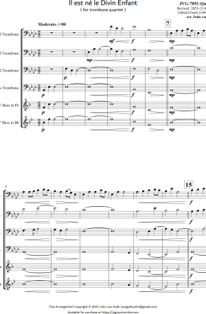 Il est ne le Divin Enfant – Trombone Quartet