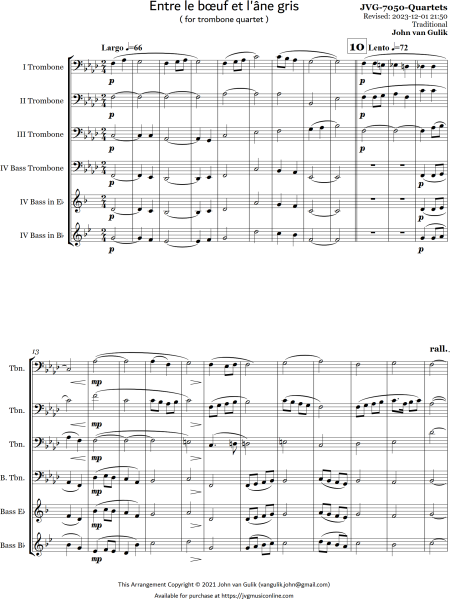 Entre le Boeuf et Lane Gris - Trombone Quartet - Image 2