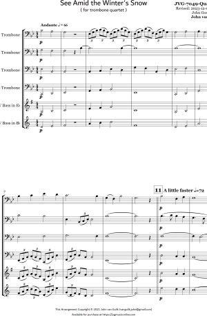 See Amid the Winter’s Snow – Trombone Quartet